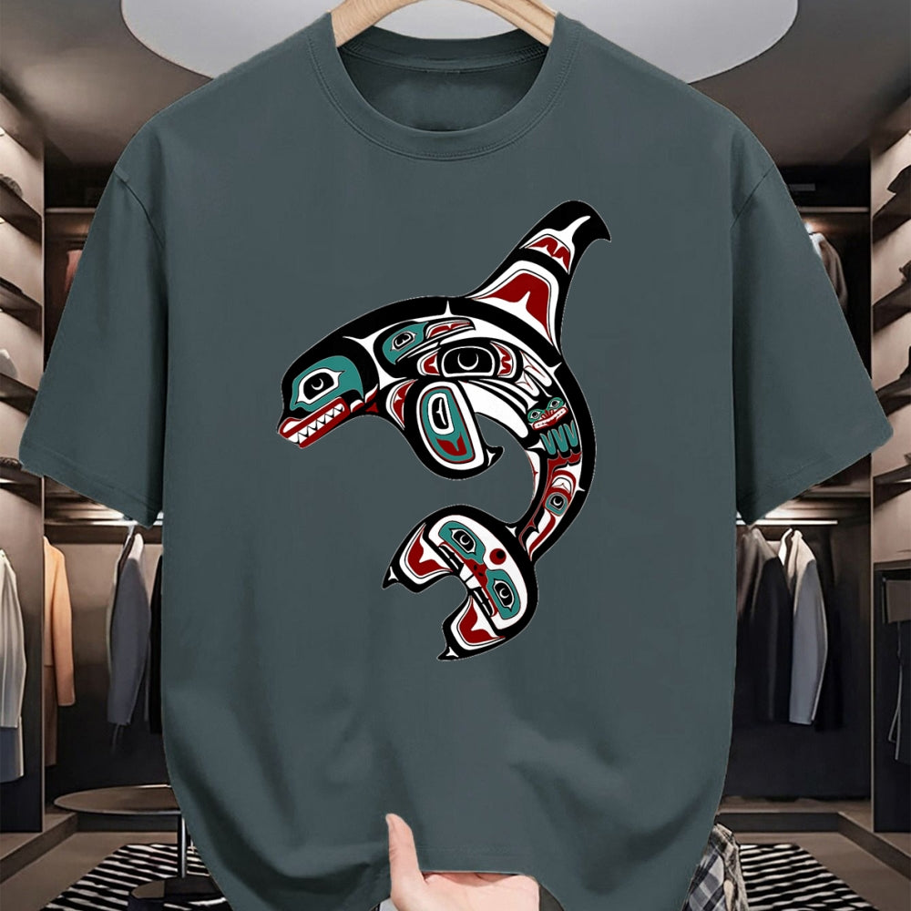 Native American T-Shirts, Vintage Native American Unisex T-Shirt/Hoodie/Sweatshirt HLT00 - Orca Killer Whale Pacific Northwest Alaska Native American