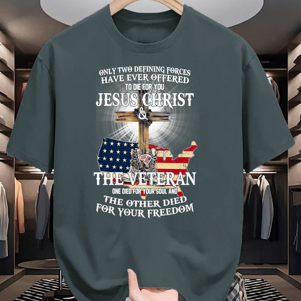 Best Thanksgiving Family Shirt , Funny Thanksgiving UnisexT-Shirt/Hoodie/Sweatshirt HLT00 - Jesus And Veteran, Died For Your Soul And Your Freedom T-Shirt