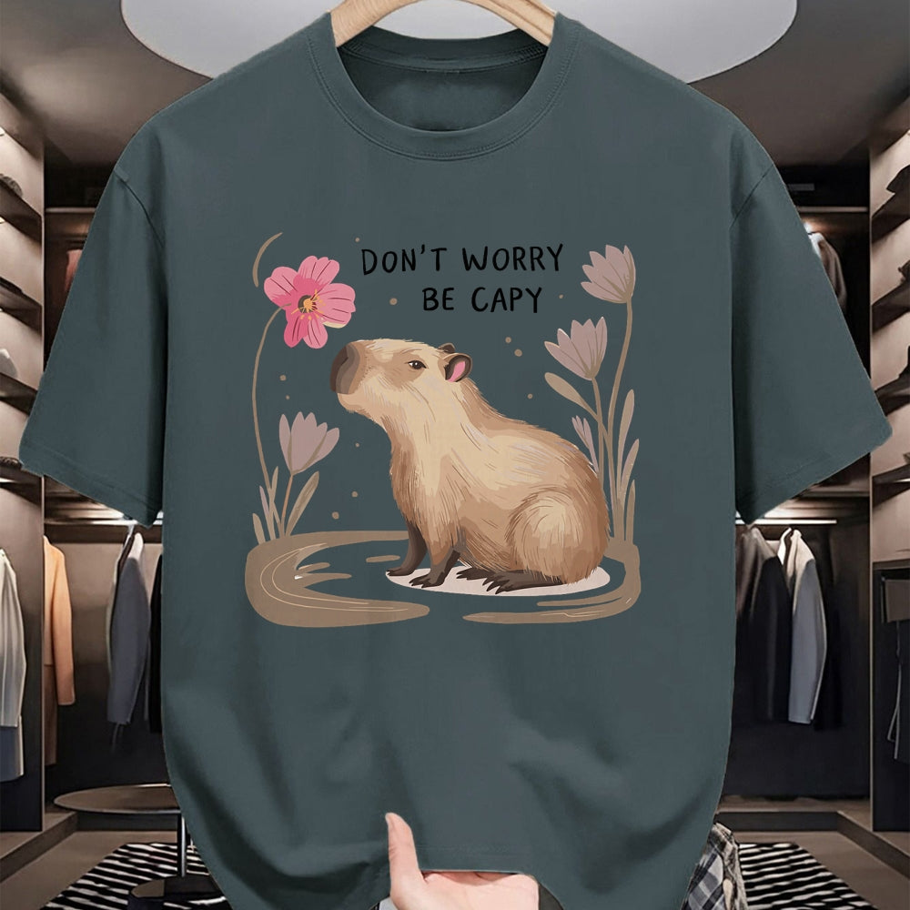Cute Capybara Shirt, Funny Capybara Unisex T-Shirt/Hoodie/Sweatshirt HLT00 - Cute Dont Worry Be Capy Capybara Girls Boys Kids Youth Women T-Shirt