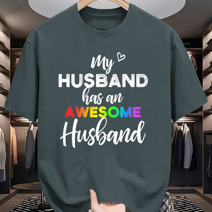 Best Wife Shirt, Wife and Husband Unisex T-Shirt/Hoodie/Sweatshirt HLT00 - My husband has an awesome husband - LGBT Gay Wedding T-Shirt (1)