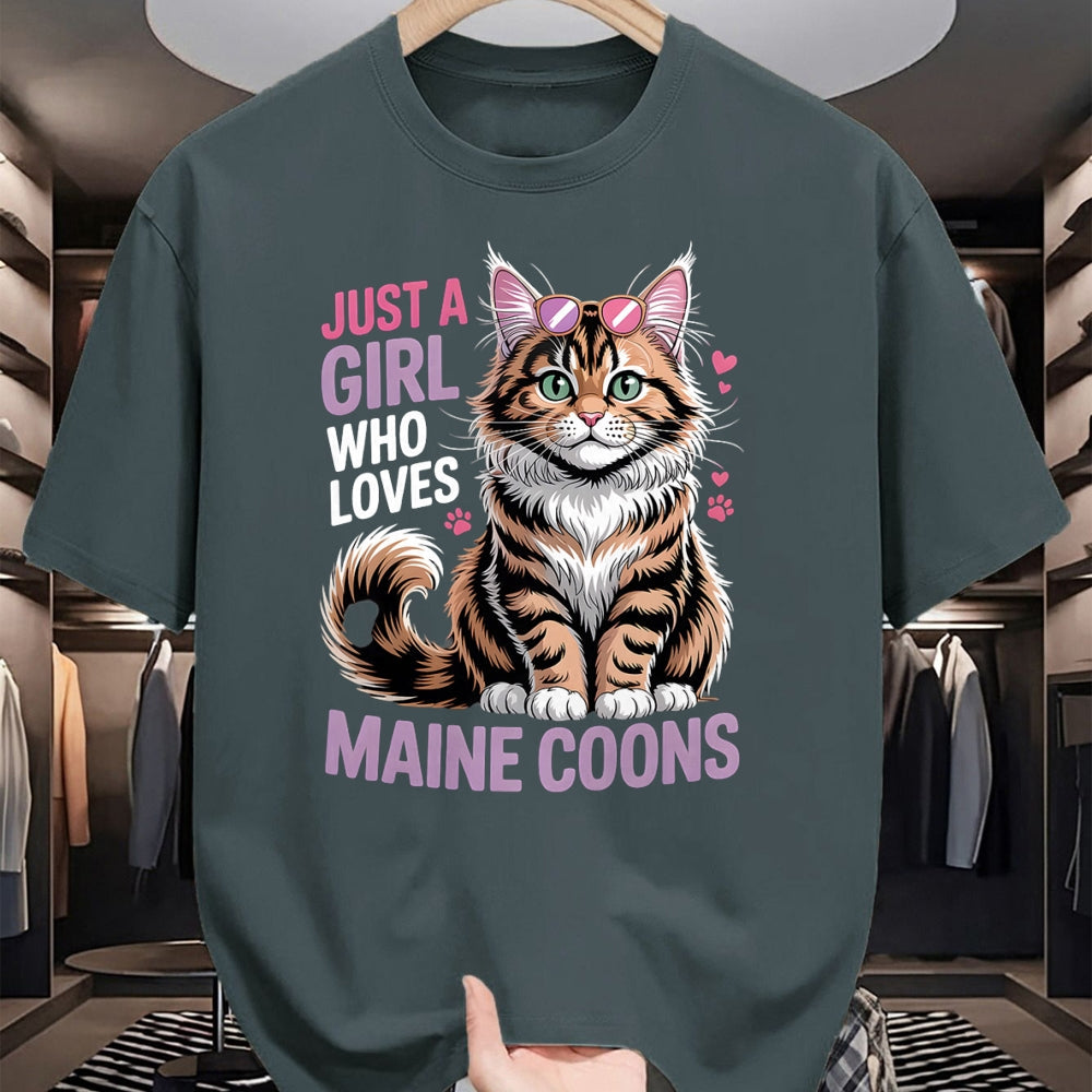 Cat Love Shirt, Funny Cat Lover Gift UnisexT-Shirt/Hoodie/Sweatshirt HLT00 - Girls Maine Coon T-Shirt