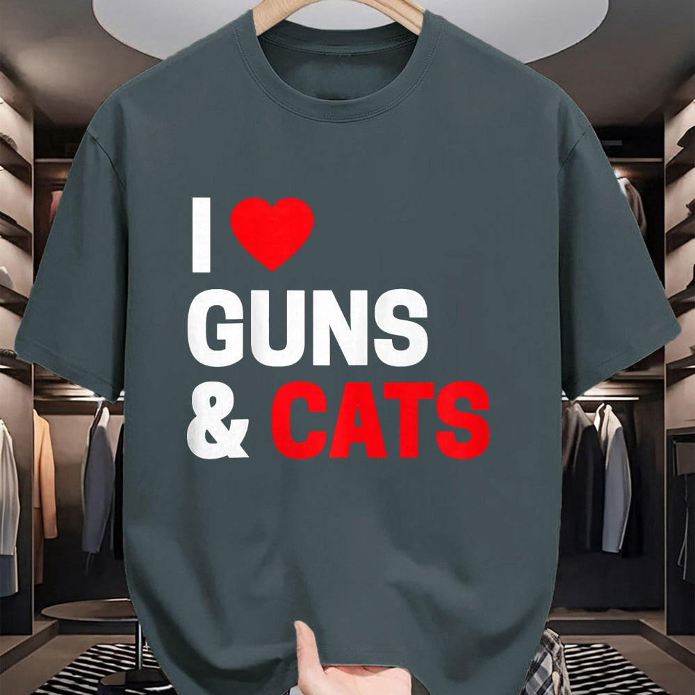 Cat Love Shirt, Funny Cat Lover Gift UnisexT-Shirt/Hoodie/Sweatshirt HLT00 - Cat Lovers Gifts for Men _ Women Funny I Love Guns _ Cats T-Shirt (1)