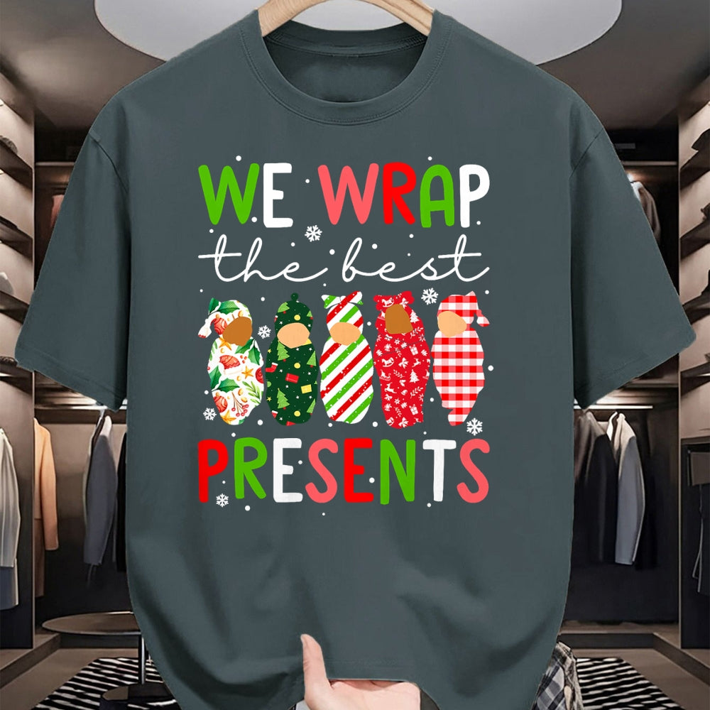 Funny Nurse Shirt, Nurse Unisex T-Shirt/Hoodie/Sweatshirt HLT00 - We Wrap The Best Presents Mother Baby Unit Cute Christmas T-Shirt