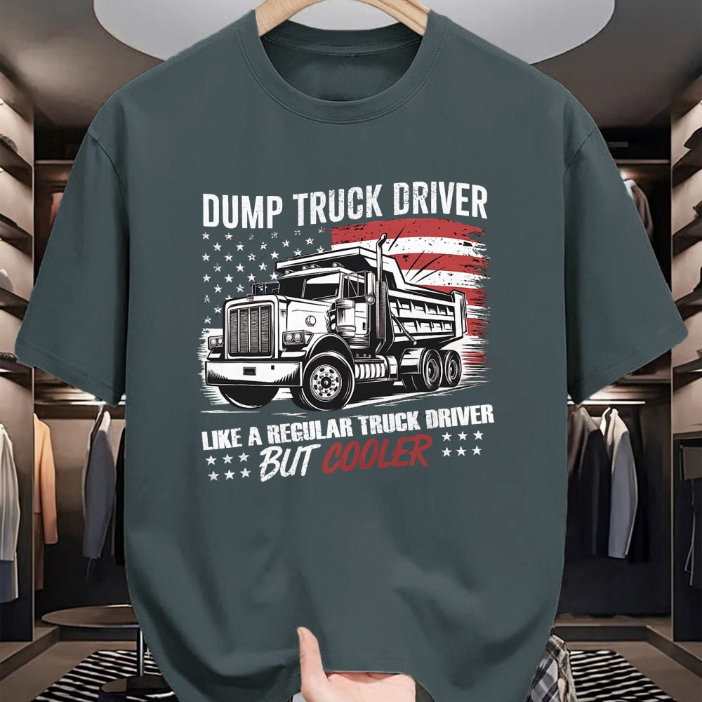Best Truck Driver Life Shirt, Funny Trucker UnisexT-Shirt/Hoodie/Sweatshirt HLT00 - Truck Driver Construction Site US Flag Dump Truck T-Shirt