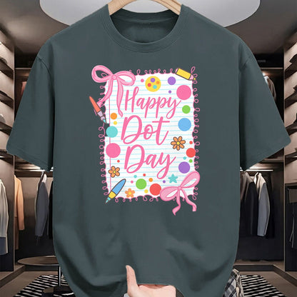 Best Teacher Shirt, Funny Teacher UnisexT-Shirt/Hoodie/Sweatshirt HLT00 - Happy Dot Day Bow Coquette for Teacher Girls T-Shirt