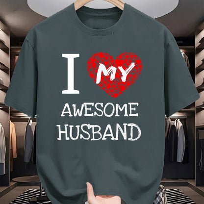 Best Wife Shirt, Wife and Husband Unisex T-Shirt/Hoodie/Sweatshirt HLT00 - I Love My Awesome Husband T-Shirt for Women Gift T-Shirt