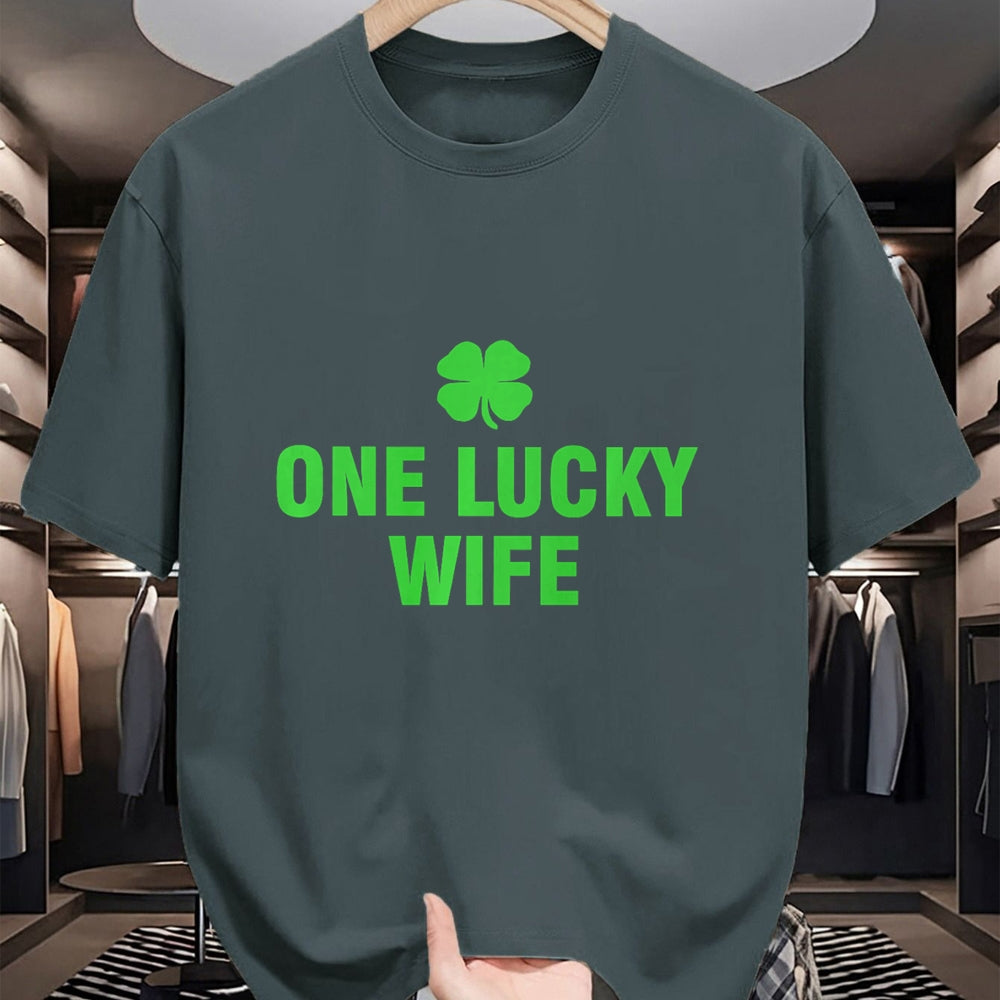 Best Wife Shirt, Wife and Husband Unisex T-Shirt/Hoodie/Sweatshirt HLT00 - Gift for wife T shirt, lucky wife   One Lucky Wife Premium T-Shirt (1)