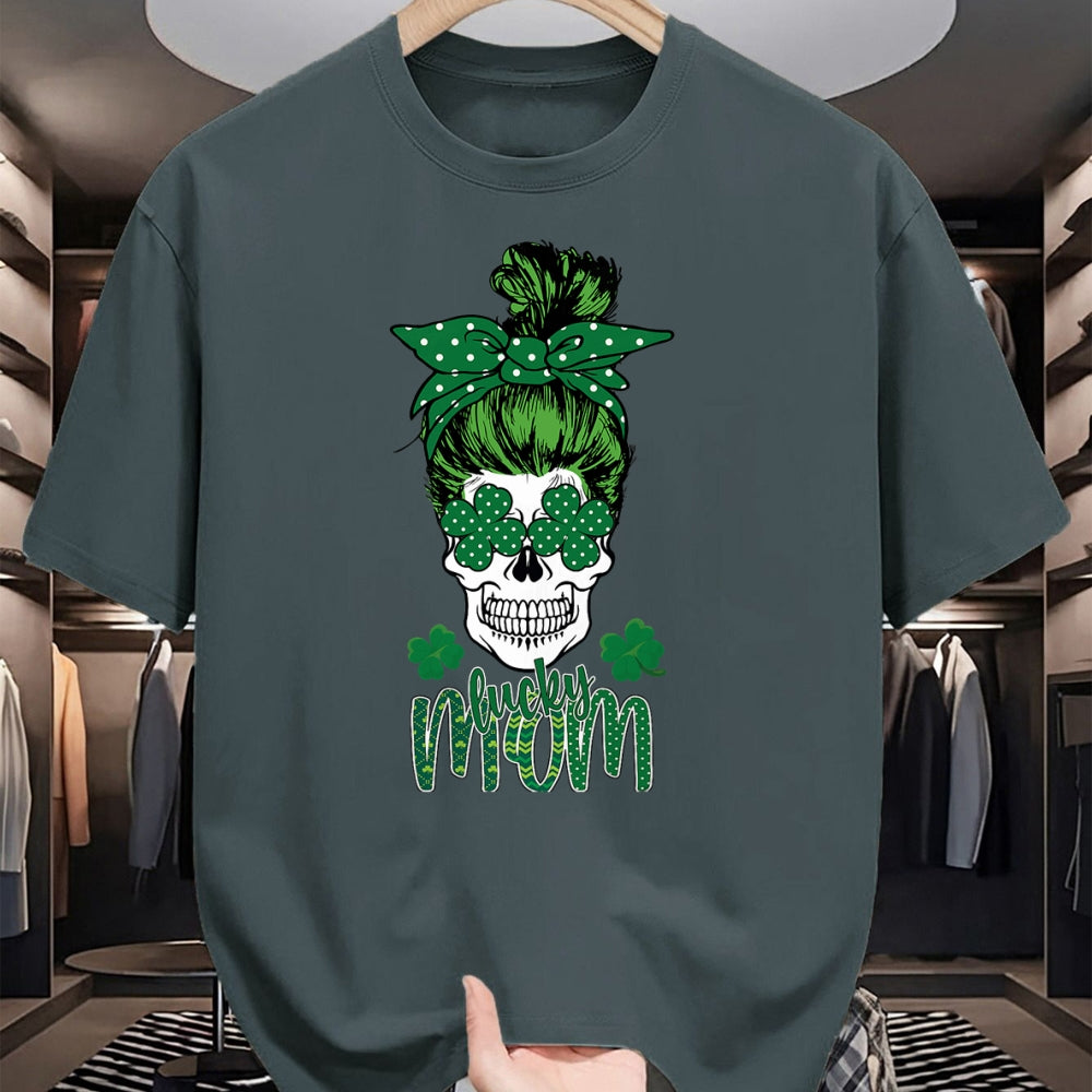 Gift for Mom Shirt, Funny Mom Unisex T-Shirt/Hoodie/Sweatshirt HLT00 - Lucky Mom Shamrock St. Patricks Day Rainbow Saint Paddys T-Shirt