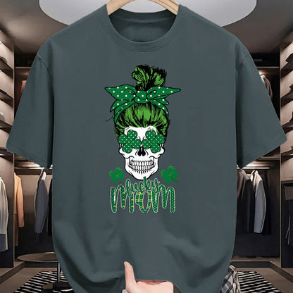Gift for Mom Shirt, Funny Mom Unisex T-Shirt/Hoodie/Sweatshirt HLT00 - Lucky Mom Shamrock St. Patricks Day Rainbow Saint Paddys T-Shirt