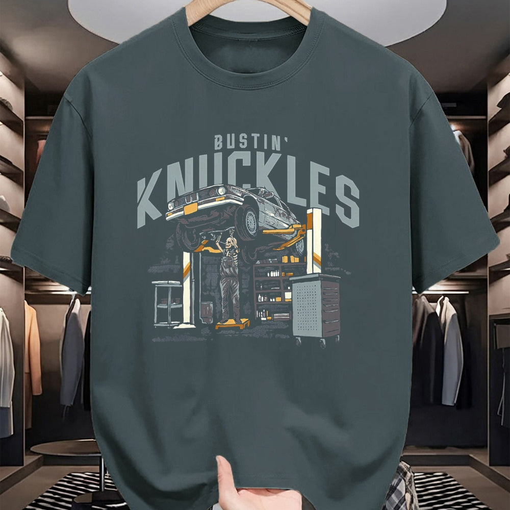 Best Mechanic Life Shirt, Funny Mechanic UnisexT-Shirt/Hoodie/Sweatshirt HLT00 - Bustin Knuckles Mechanic Front Print Graphic T-Shirt
