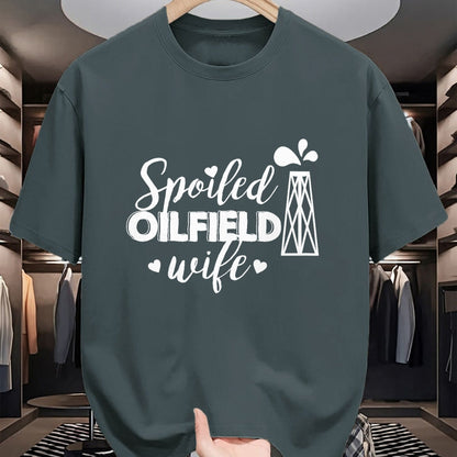 Best Wife Shirt, Wife and Husband Unisex T-Shirt/Hoodie/Sweatshirt HLT00 - Gift for wife T shirt, spoiled wife   Spoiled Oilfield Wife T-Shirt