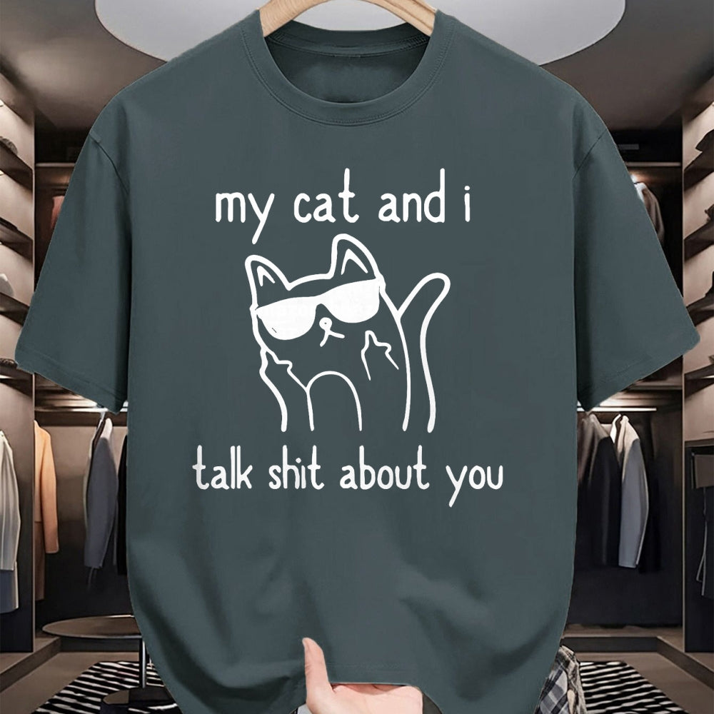 Cat Love Shirt, Funny Cat Lover Gift UnisexT-Shirt/Hoodie/Sweatshirt HLT00 - Cool Sunglasses Cat Lovers My Cats and I Talk Shit About You T-Shirt