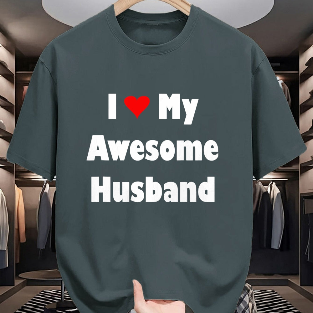 Best Wife Shirt, Wife and Husband Unisex T-Shirt/Hoodie/Sweatshirt HLT00 - Womens My Husband Is Awesome Tee I Love My Awesome Husband T-Shirt (1)