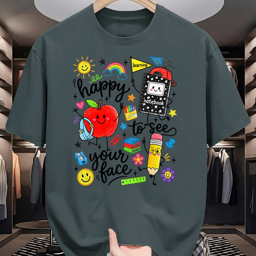 Best Student Shirt, Funny Back To School UnisexT-Shirt/Hoodie/Sweatshirt HLT00 - Happy to See Your Face School Supplies Back to School Kids T-Shirt