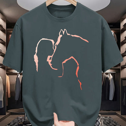 Best Horse Lover Shirt , Funny Horse UnisexT-Shirt/Hoodie/Sweatshirt HLT00 - Horse Kiss Horse Motif Girl Kisses Horse Silhouette Horse T-Shirt