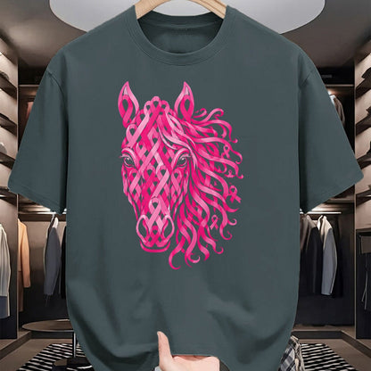 Best Horse Lover Shirt , Funny Horse UnisexT-Shirt/Hoodie/Sweatshirt HLT00 - Pink Ribbon Horse Breast Cancer Awareness T-Shirt
