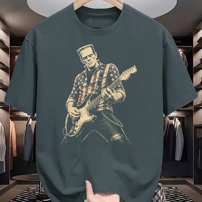 Guitar Lover Shirt, Funny Guitar UnisexT-Shirt/Hoodie/Sweatshirt HLT00 - Guitar Lovers Halloween Horror Frankenstein Playing Guitar T-Shirt
