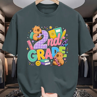 Cute Capybara Shirt, Funny Capybara Unisex T-Shirt/Hoodie/Sweatshirt HLT00 - Cute Capybara 2nd Grade Back to School Second Grader Teacher T-Shirt