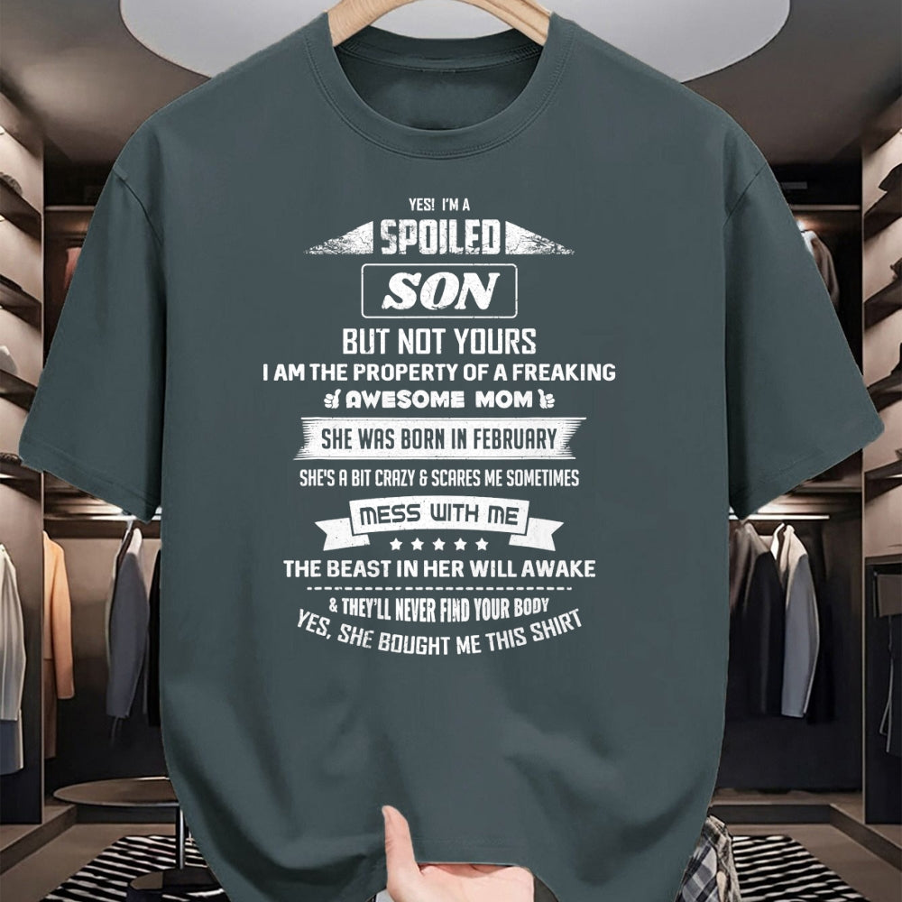 Best Wife Shirt, Wife and Husband Unisex T-Shirt/Hoodie/Sweatshirt HLT00 - Yes I'm Spoiled Son - February Mom Birthday Present T-Shirt (1)