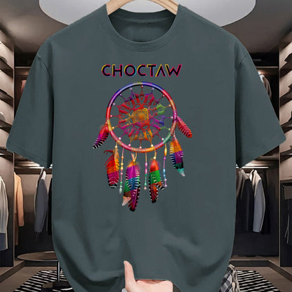 Native American T-Shirts, Vintage Native American Unisex T-Shirt/Hoodie/Sweatshirt HLT00 - Choctaw Native American Indian Colorful Dreamcatcher Tribal