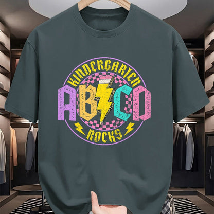 Best Student Shirt, Funny Back To School UnisexT-Shirt/Hoodie/Sweatshirt HLT00 - Kindergarten Rocks ABCD Back To School Funny Rock Teacher T-Shirt (1)