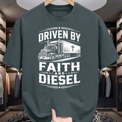 Best Truck Driver Life Shirt, Funny Trucker UnisexT-Shirt/Hoodie/Sweatshirt HLT00 - Driven Faith and Diesel Trucking Jesus Christian Trucker T-Shirt (2)