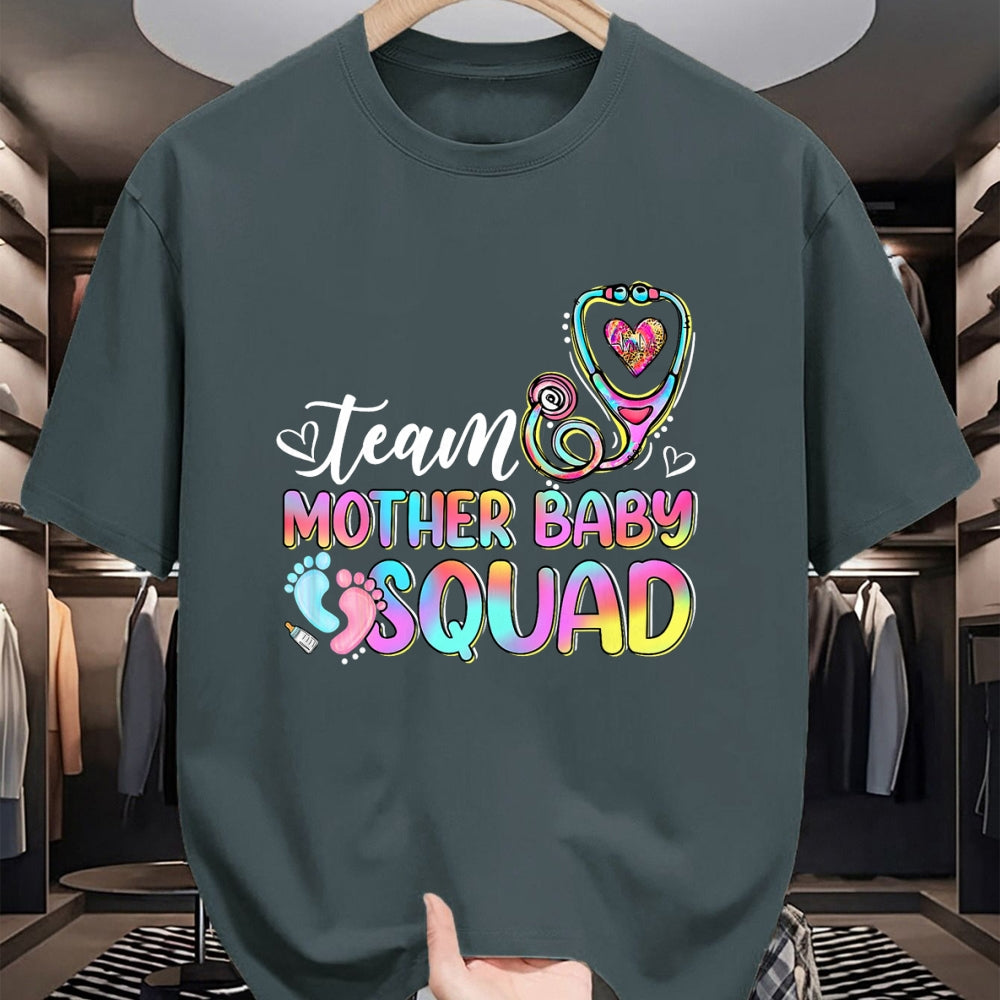 Funny Nurse Shirt, Nurse Unisex T-Shirt/Hoodie/Sweatshirt HLT00 - Team Mother Baby Squad Mother Baby Nurse Nursing Mom T-Shirt