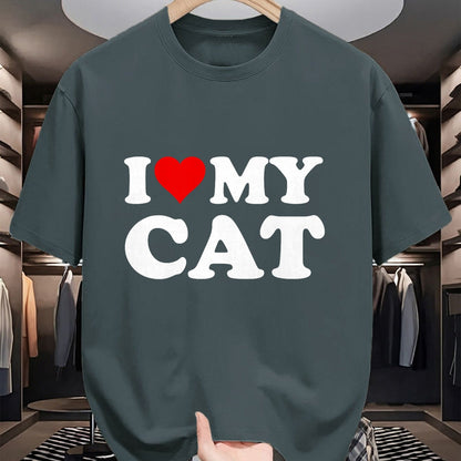 Cat Love Shirt, Funny Cat Lover Gift UnisexT-Shirt/Hoodie/Sweatshirt HLT00 - Red Heart I Love My Cat T-Shirt