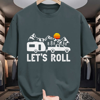 Funny Camping Shirt, Gift For Camping Lover Unisex T-Shirt/Hoodie/Sweatshirt HLT00 - Let_s Roll Caravan Camping Trailer Mountains Camper T-Shirt