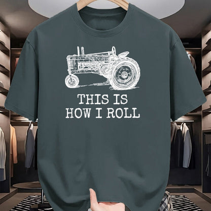 Best Farmer Life Shirt, Funny Farmer UnisexT-Shirt/Hoodie/Sweatshirt HLT00 - Farming This is How I Roll Tractor Farmer T-Shirt, Men, Black, 3X-Large