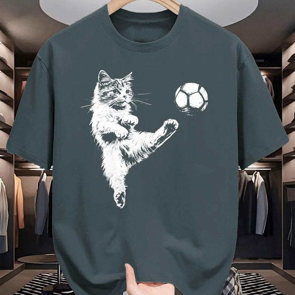 Cat Love Shirt, Funny Cat Lover Gift UnisexT-Shirt/Hoodie/Sweatshirt HLT00 - Funny Cat Soccer Ball Graphic Tee T-Shirt for Men Women Kids