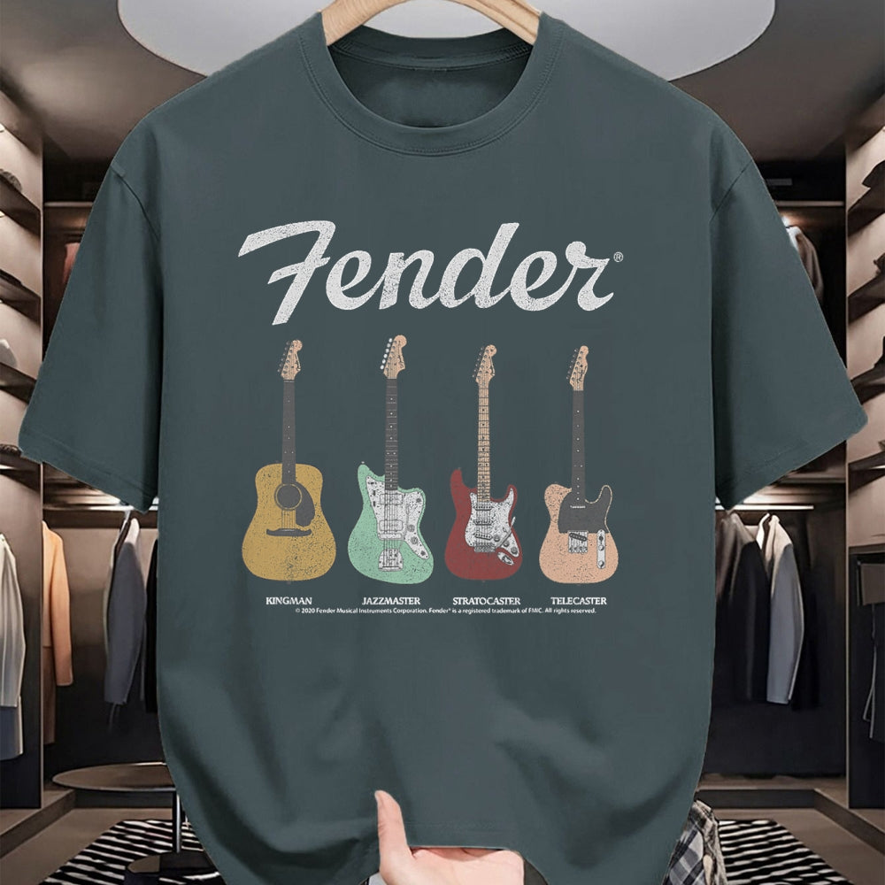 Guitar Lover Shirt, Funny Guitar UnisexT-Shirt/Hoodie/Sweatshirt HLT00 - Fender Vintage Guitar Lineup T-Shirt Small