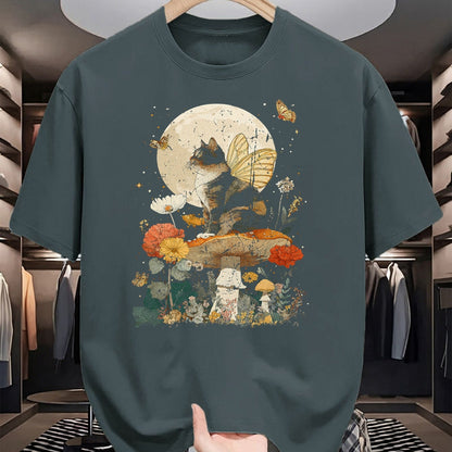 Cat Love Shirt, Funny Cat Lover Gift UnisexT-Shirt/Hoodie/Sweatshirt HLT00 - I Love Cats Fairy Witchy Plant Lover Vintage Nature Themed T-Shirt