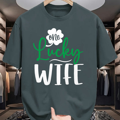 Best Wife Shirt, Wife and Husband Unisex T-Shirt/Hoodie/Sweatshirt HLT00 - Gift for wife T shirt, lucky wife   Womens Happy Saint Patricks Day Irish Shamrock One Lucky Wife Ta