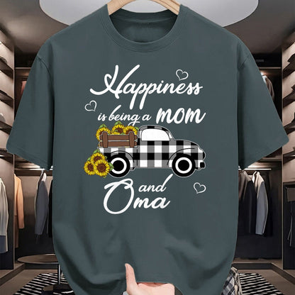 Best Grandma Shirt, Proud Grandma Unisex T-Shirt/Hoodie/Sweatshirt HLT00 - Sunflower Grandma Shirt Happiness is being a Mom and Oma T-Shirt (1)