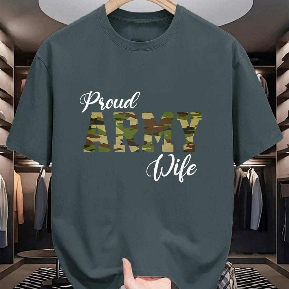 Best Wife Shirt, Wife and Husband Unisex T-Shirt/Hoodie/Sweatshirt HLT00 - Gift for wife T shirt, lucky wife   Proud Army Wife For Military Wife Of A Brave US Soldier T-Shirt