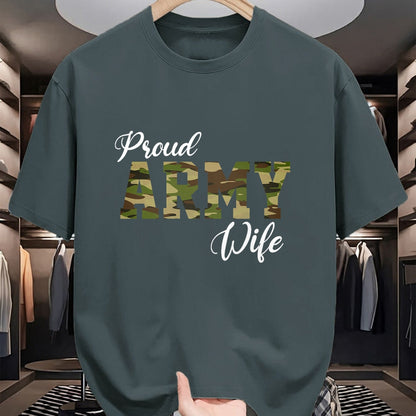 Best Wife Shirt, Wife and Husband Unisex T-Shirt/Hoodie/Sweatshirt HLT00 - Gift for wife T shirt, lucky wife   Proud Army Wife For Military Wife Of A Brave US Soldier T-Shirt
