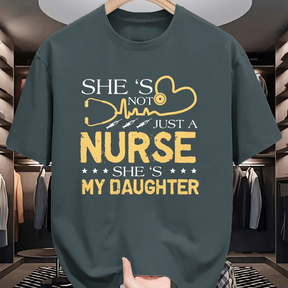Funny Nurse Shirt, Nurse Unisex T-Shirt/Hoodie/Sweatshirt HLT00 - My Daughter Is A Nurse Proud Nurse's Mom Dad RN LPN Family T-Shirt (4)