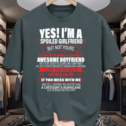 Best Wife Shirt, Wife and Husband Unisex T-Shirt/Hoodie/Sweatshirt HLT00 - Yes ! I'm A Spoiled girlfriend But Not Yours gift for him T-Shirt (1)