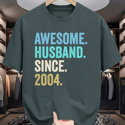 Best Wife Shirt, Wife and Husband Unisex T-Shirt/Hoodie/Sweatshirt HLT00 - Awesome Husband Since 2004 20th wedding anniversary 20 years T-Shirt (1)