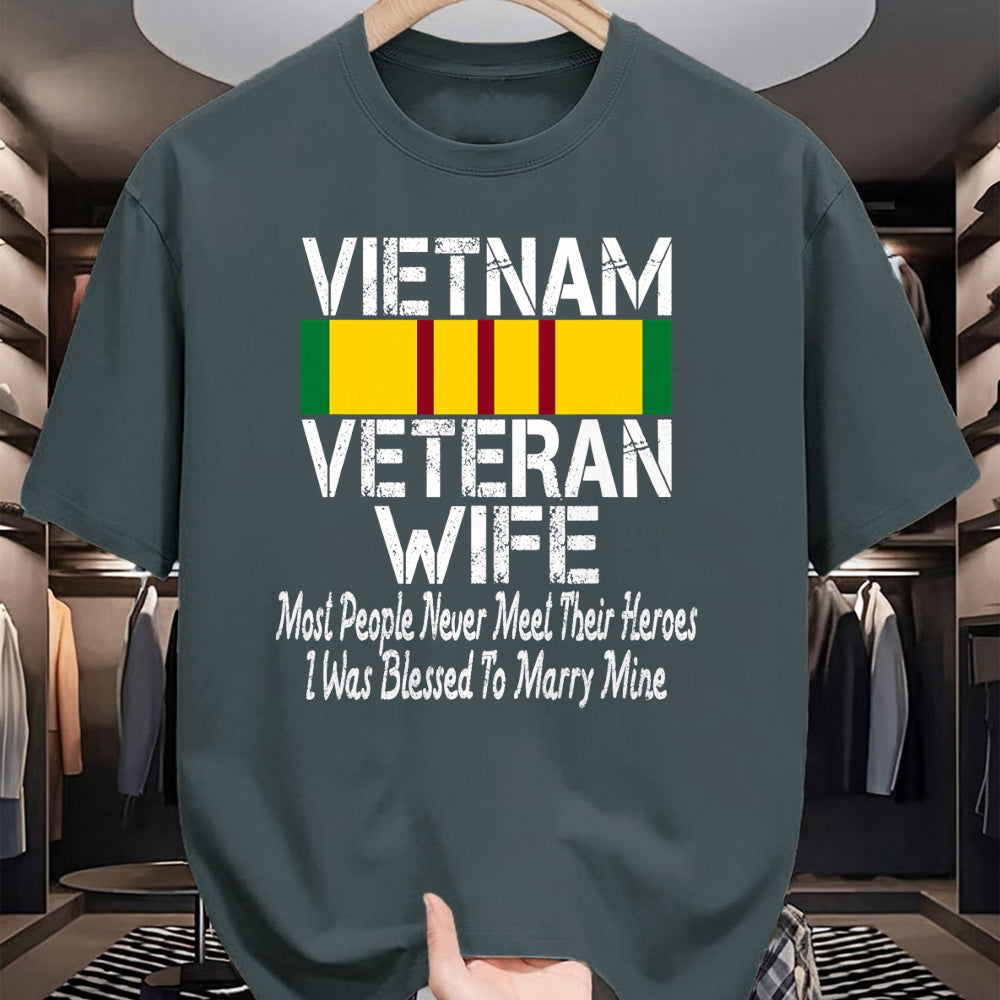 Best Wife Shirt, Wife and Husband Unisex T-Shirt/Hoodie/Sweatshirt HLT00 - Gift for wife T shirt, lucky wife   Vietnam Veteran Wife Gift T-Shirt