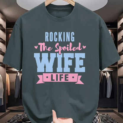 Best Wife Shirt, Wife and Husband Unisex T-Shirt/Hoodie/Sweatshirt HLT00 - Gift for wife T shirt, spoiled wife   Wife Rocking The Spoiled Wife Life Spoiled Wife Pullover Hoodi