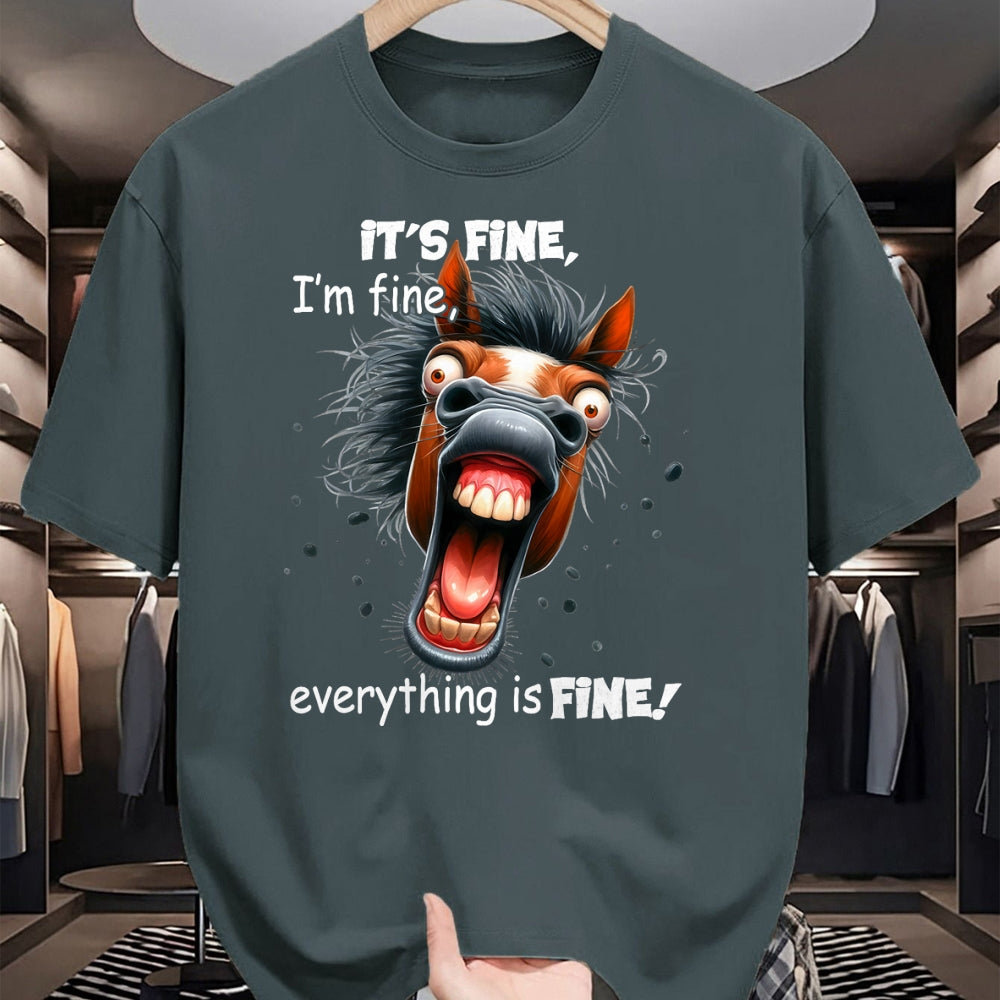 Best Horse Lover Shirt , Funny Horse UnisexT-Shirt/Hoodie/Sweatshirt HLT00 - Funny Horse It_s Fine I_m Fine Everything Is Fine T-Shirt