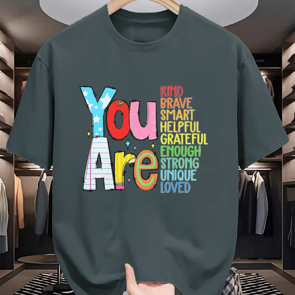 Best Student Shirt, Funny Back To School UnisexT-Shirt/Hoodie/Sweatshirt HLT00 - You are SMART Brave Strong Kind Loved Motivation Teacher Kid T-Shirt, Men, Black, 3X-Large
