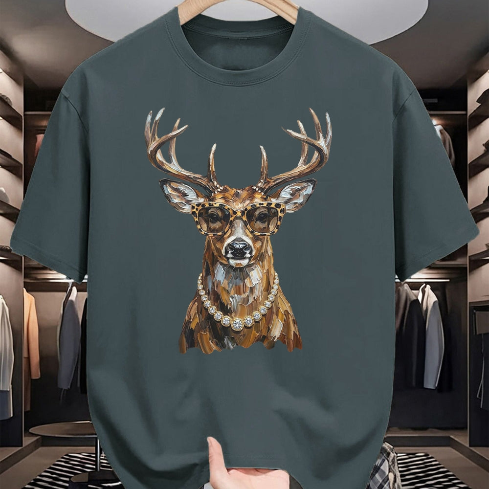 Best Thanksgiving Family Shirt , Funny Thanksgiving UnisexT-Shirt/Hoodie/Sweatshirt HLT00 - Glam Whitetail Deer Wearing Sunglasses Necklace Hunting T-Shirt