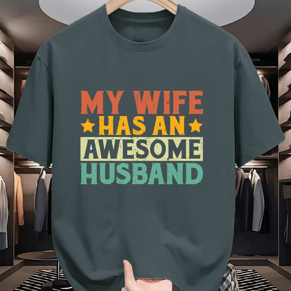 Best Wife Shirt, Wife and Husband Unisex T-Shirt/Hoodie/Sweatshirt HLT00 - My Wife has an awesome Husband T-Shirt (1)