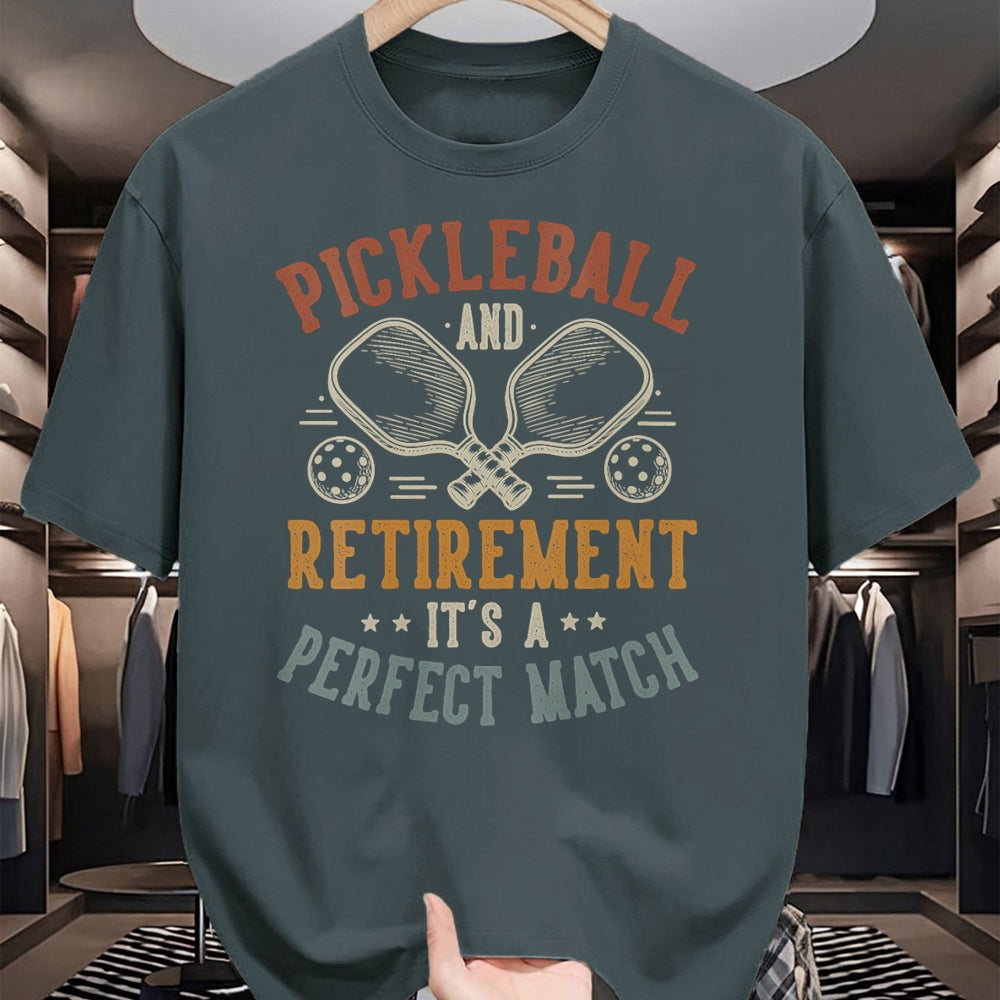 Funny Pickleball Shirt, Pickleball Lover Unisex T-Shirt/Hoodie/Sweatshirt HLT00 - Women's Pickleball and Retirement It's A Perfect Match Funny V-Neck T-Shirt