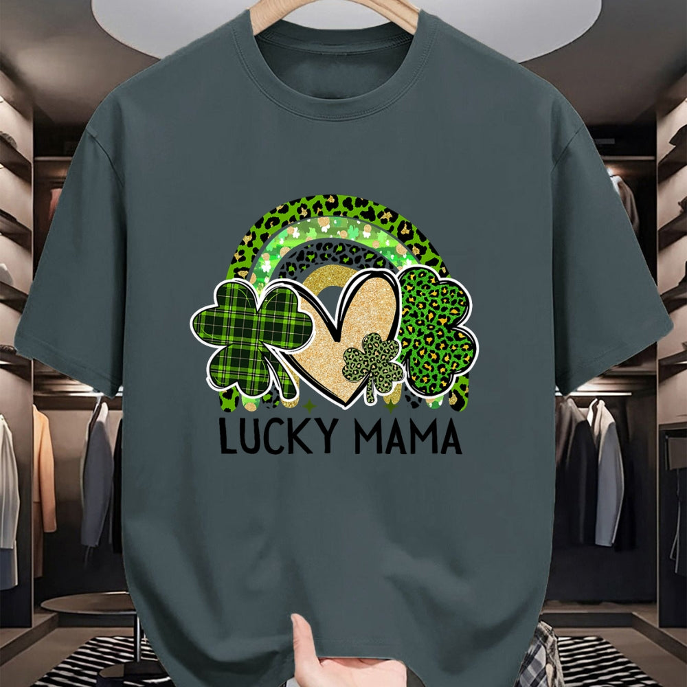 Gift for Mom Shirt, Funny Mom Unisex T-Shirt/Hoodie/Sweatshirt HLT00 - Lucky Mama Family St Patricks Day Mom Mother_s Day Lucky T-Shirt