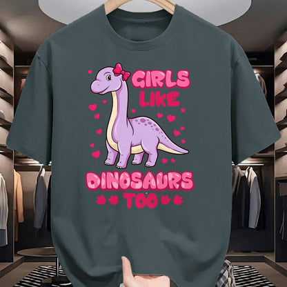 Best Dinosaur Lover Shirt, Funny Dinosaur UnisexT-Shirt/Hoodie/Sweatshirt HLT00 - Girls Like Dinosaurs Too Cute Brachiosaurus Dinosaurs T-Shirt