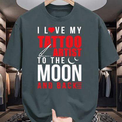 Best Wife Shirt, Wife and Husband Unisex T-Shirt/Hoodie/Sweatshirt HLT00 - I Love My Tattoo Artist To Moon & Back Husband Wife T-Shirt